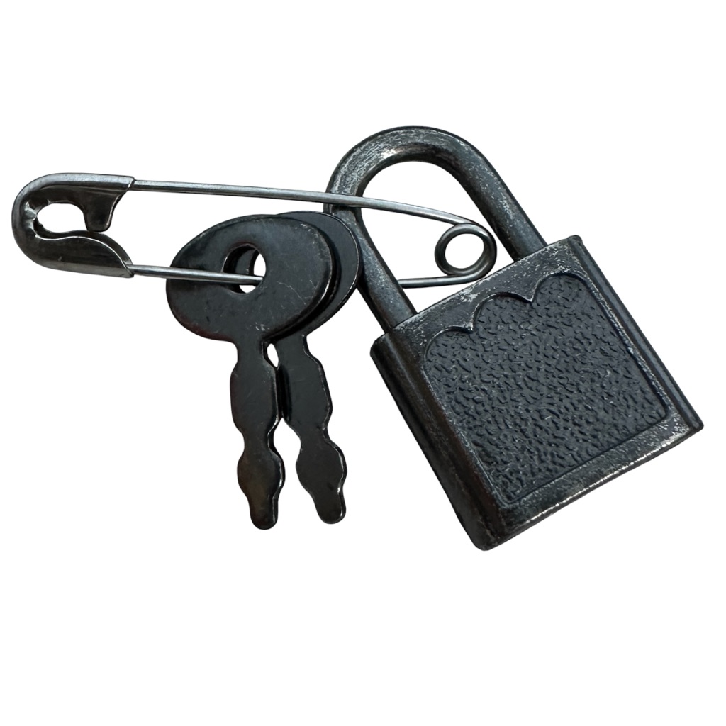 Small Lock And Keys For Suitcase Luggage Lock Box Etc. Silver Tone